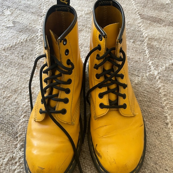 Dr. Martens Shoes - Yellow Lace-Up Boots